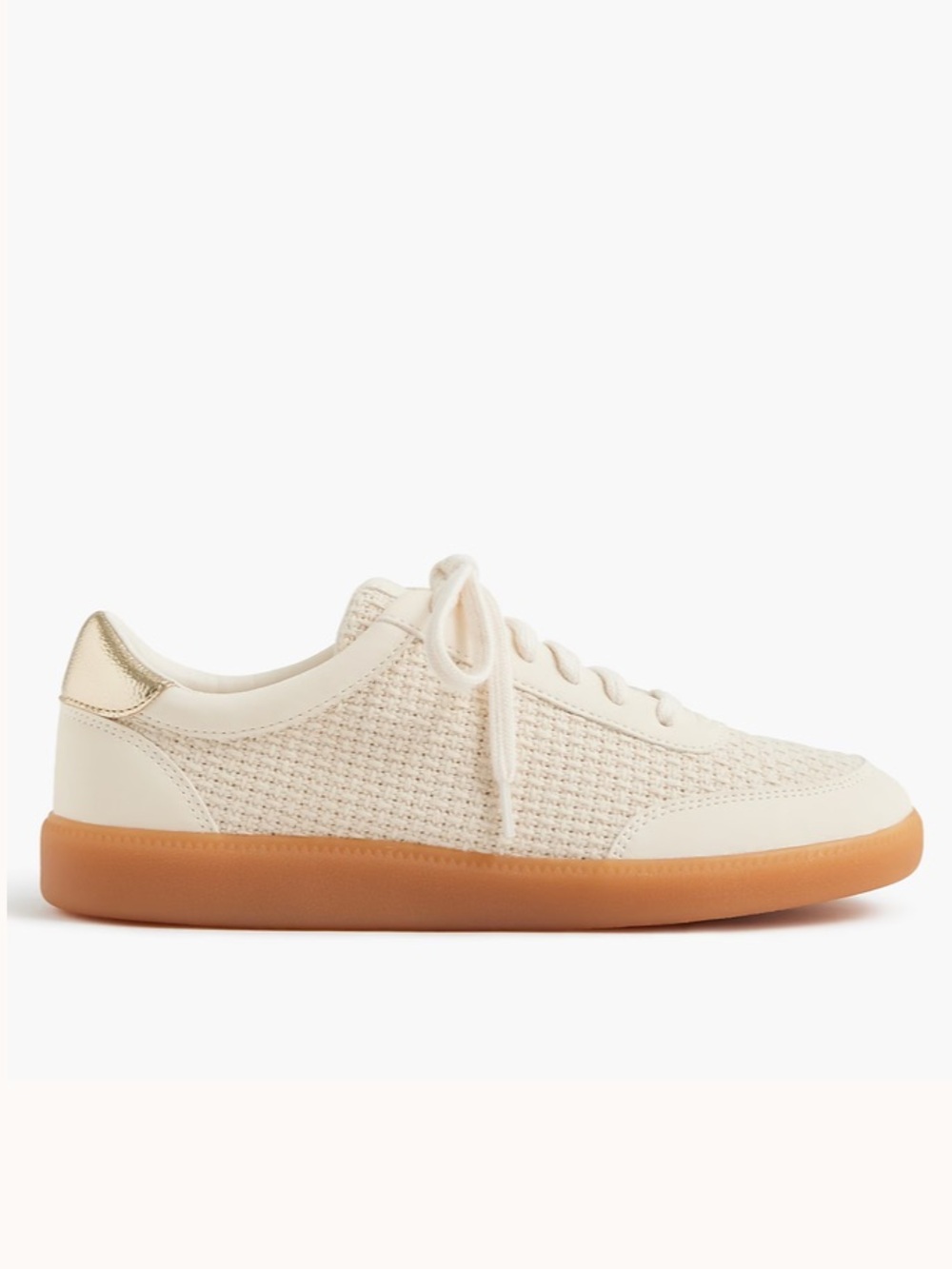 J. Crew Crochet Knit Sneakers in Cream with Gum Sole - Picture 2 of 10